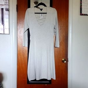 Cross front sweater dress